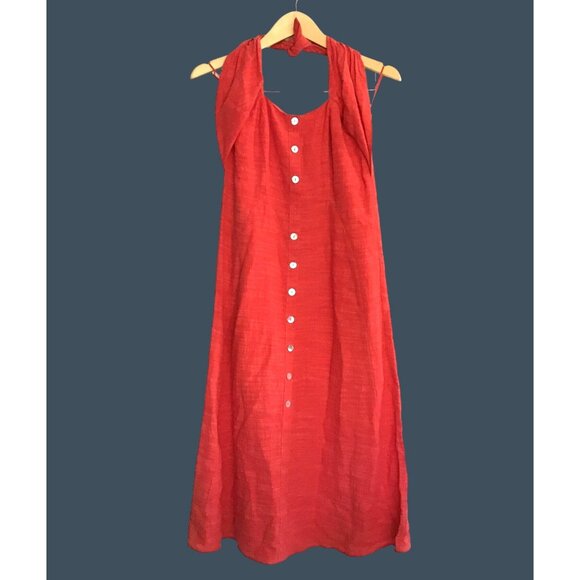 COTTON CANDY LA- WOMENS RED SIDE ZIP-UP CLOSURE HALTER DRESS SIZE SMALL - Picture 2 of 8